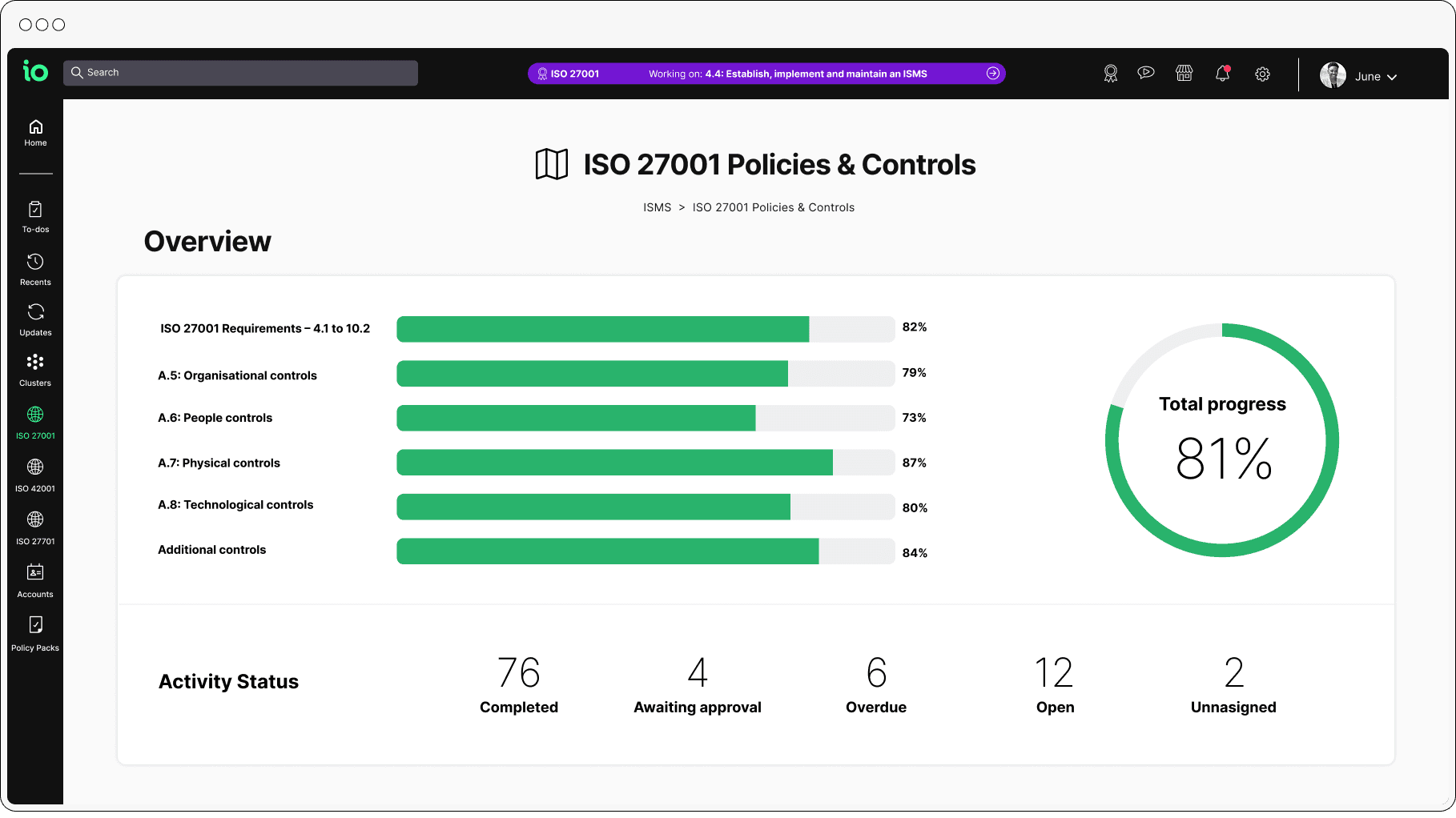 io platform policies and controls