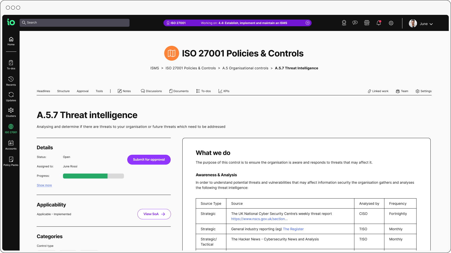 io platform policies and controls