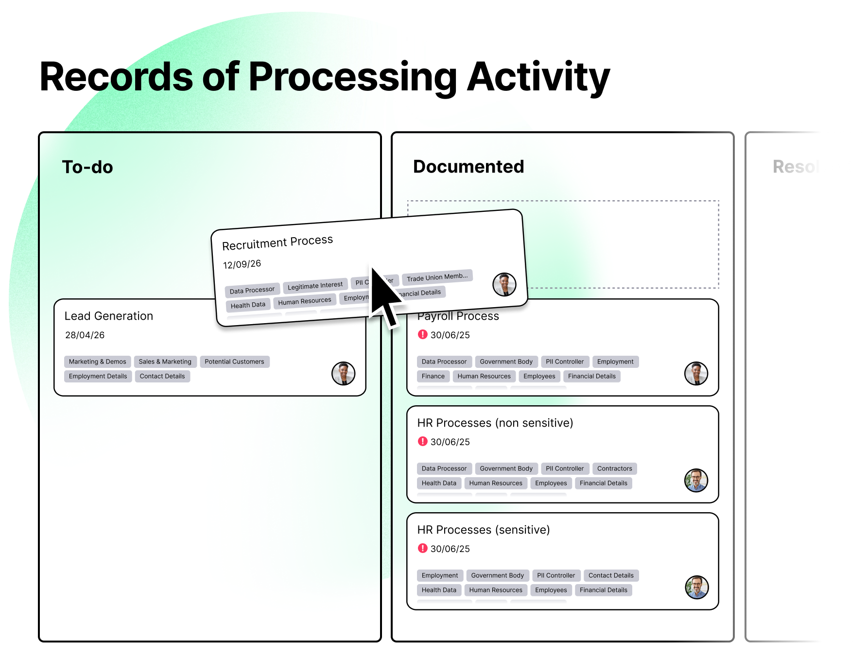 Pre-configured Record of Processing Activity (RoPA) function in ISMS.online