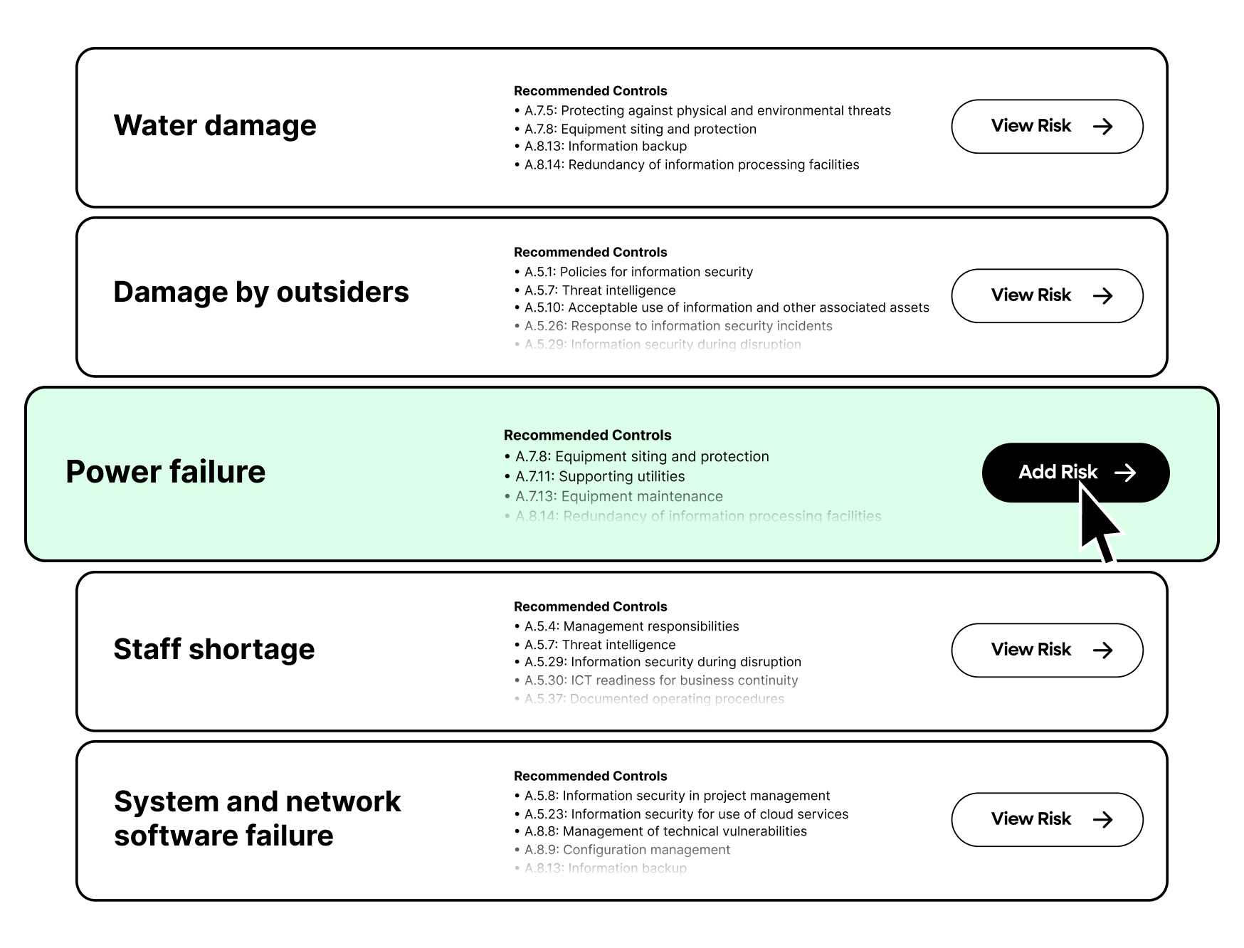 ISMS.online's risk management tool comes with a ready-made bank of over 100 risks to use