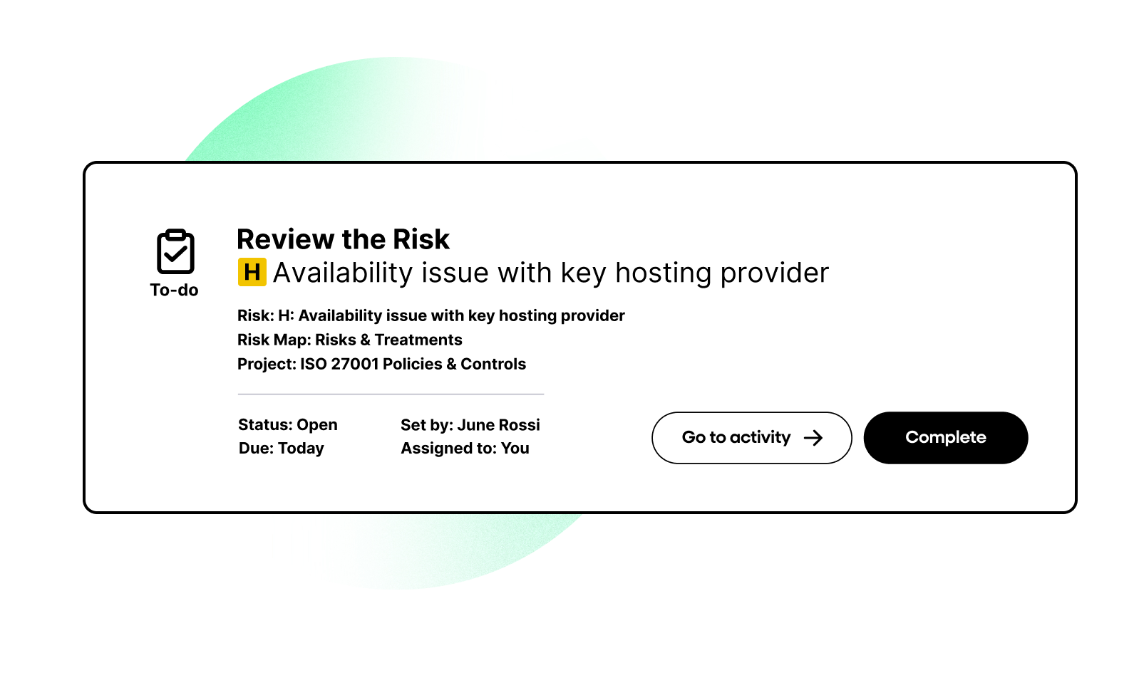 Stay up to date with in-platform risk notifications