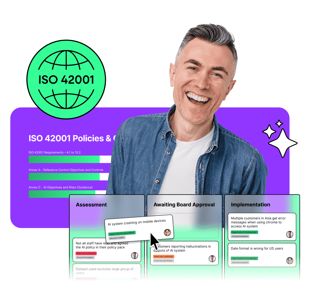 Everything you need for ISO 42001, in ISMS.online
